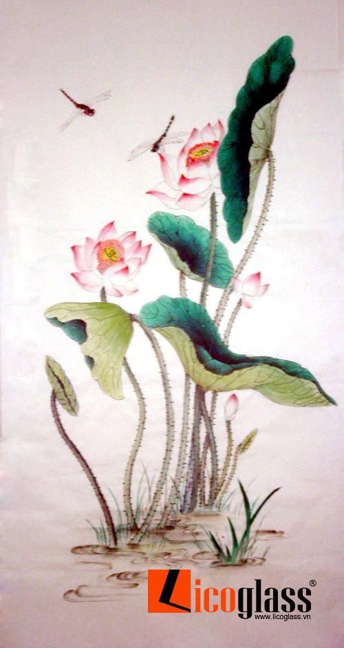 Tranh kính hoa sen TKS28